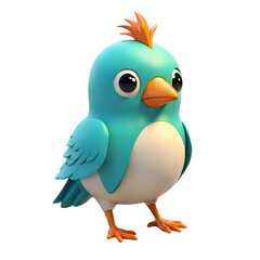 A Delightful Encounter with a Whimsical Blue Cartoon Bird: A Charming and Expressive 3D Character That Brightens The World of Digital Art and Spreads Joy Through Its Colorful Feathers and Friendly Pos