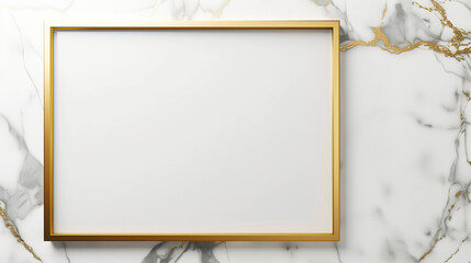 Modern and sleek empty photo frame with a luxury gold border