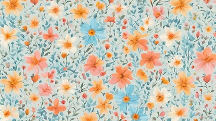 floral print for women's spring and summer dresses - obrazy, fototapety, plakaty