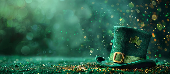 Abstract green background for St. Patrick's Day for design. AI Generative - obrazy, fototapety, plakaty