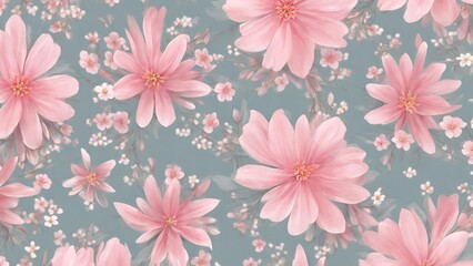 floral print for women's spring and summer dresses - obrazy, fototapety, plakaty