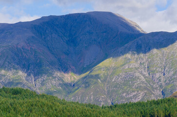 Mountain scenic view of Ben Nevis in the Grampian Mountains of Scotland UK