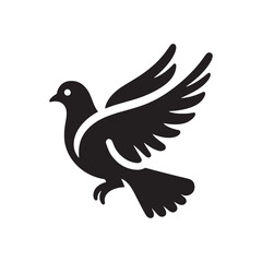 Urban Elegance: Vector Pigeon Silhouette - Capturing the Grace and Beauty of City's Beloved Feathered Residents in Elegant Form.