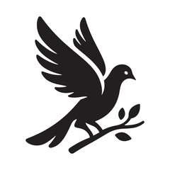 Urban Elegance: Vector Pigeon Silhouette - Capturing the Grace and Beauty of City's Beloved Feathered Residents in Elegant Form.