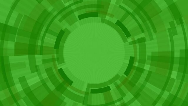 Abstract green pattern of circles going deep,  creative concept design, digital seamless loop animation - stock video