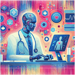New Project Medical technology, innovation health and medical research, healthcare and medicine concept. Doctor or technician working with AI data analysis. Generative AI
