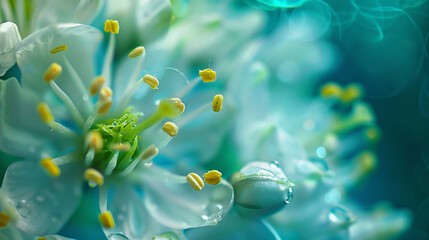 Closeup up macro image of spring onion flower