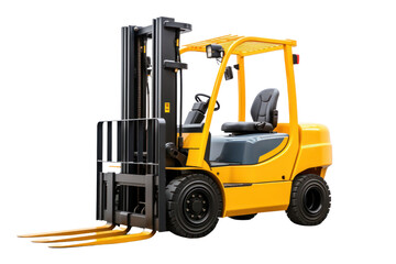 A forklift, isolated on transparent and white background.PNG image.