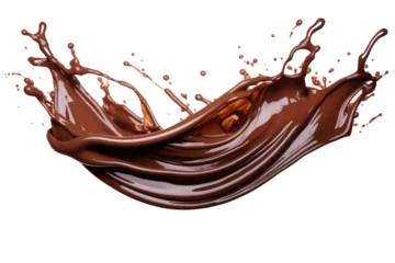 Foto op Plexiglas chocolate splash isolated on transparent and white background.PNG image.  © CStock