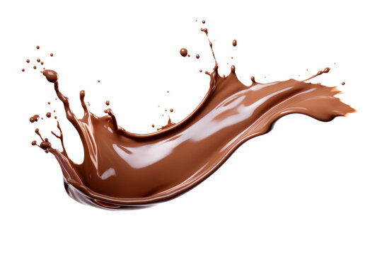 chocolate splash isolated on transparent and white background.PNG image.	