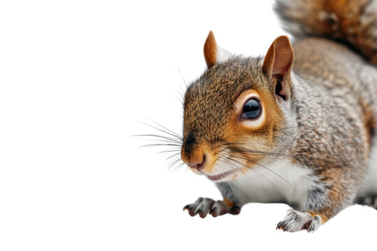 Cute squirrel. Little squirrel isolated on transparent background.