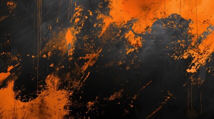 Grunge Wall Background in Grunge Orange and Black