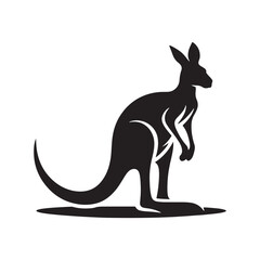 Outback Elegance: Vector Kangaroo Silhouette - Capturing the Grace and Majesty of Australia's Iconic Marsupial in Striking Form.