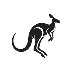Outback Elegance: Vector Kangaroo Silhouette - Capturing the Grace and Majesty of Australia's Iconic Marsupial in Striking Form.