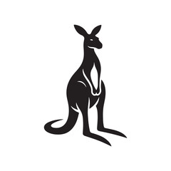 Outback Elegance: Vector Kangaroo Silhouette - Capturing the Grace and Majesty of Australia's Iconic Marsupial in Striking Form.