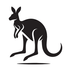 Outback Elegance: Vector Kangaroo Silhouette - Capturing the Grace and Majesty of Australia's Iconic Marsupial in Striking Form.