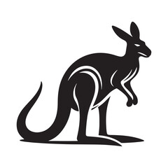 Outback Elegance: Vector Kangaroo Silhouette - Capturing the Grace and Majesty of Australia's Iconic Marsupial in Striking Form.