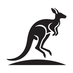 Outback Elegance: Vector Kangaroo Silhouette - Capturing the Grace and Majesty of Australia's Iconic Marsupial in Striking Form.