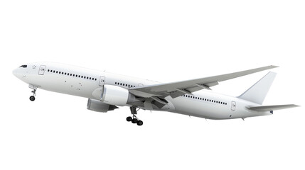 3D Airline Fly on Transparent Background