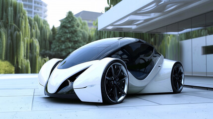 futuristic electric car concept, modern EV