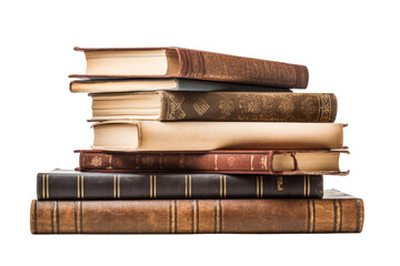 Stack of books isolated on transparent and white background.PNG image. - obrazy, fototapety, plakaty