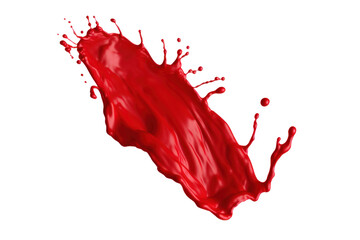 red dripping paint isolated on transparent and white background.PNG image.