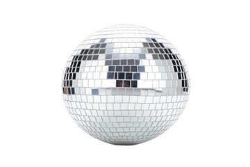 Fototapeta na wymiar Details in the pub, silver night club lighting mirror-ball ,disco ball isolated on transparent and white background.PNG image. 