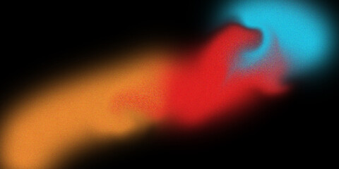 abstract orange red and sky blue colour with black background