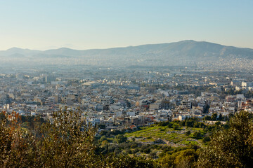 Fototapeta premium View of Athens from the Acropolis hill, Greece