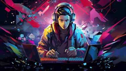 Abstract colorful and graphic designer illustration
