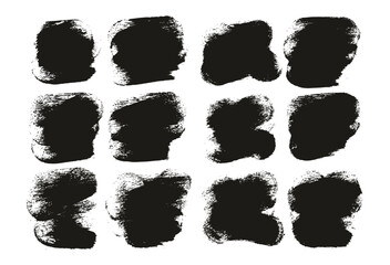 Hand Drawn Round Sponge Thick Artist Brush Short Background High Detail Abstract Vector Background Set 