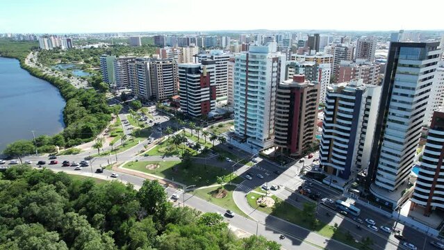 Cidade de Aracaju em Sergipe Vista de cima com drone 4k - Nordeste - Brasil