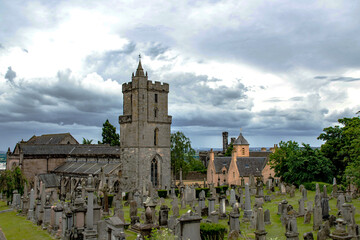 View on old church and cemetery in Stirling, Scotland, Great Bri