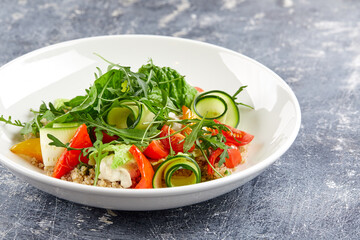 buddha bowl on the white plate