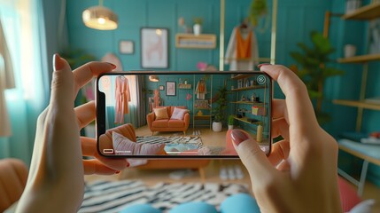 Smartphone Capturing Stylish Interior Design