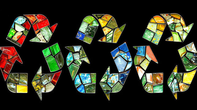 Earth Day Symbols: Visually stunning images of Earth, trees, and the recycling symbol in diverse artistic styles