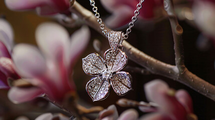 Diamond flower pendant