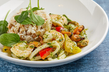 buddha bowl on the white plate
