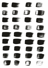 Hand Drawn Flat Calligraphy Paint Brush Regular Straight Lines High Detail Abstract Vector Background Set 