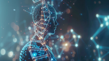 Artificial intelligence AI in Healthcare.  Generative AI - obrazy, fototapety, plakaty