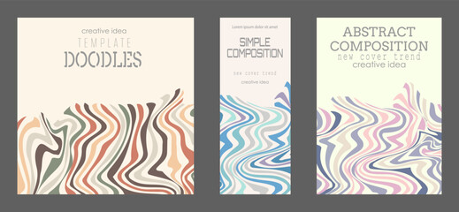 A polyline. A set of colored cover pages for a book, a catalog magazine. A template for a banner, poster and brochure. An abstract version of modern design
