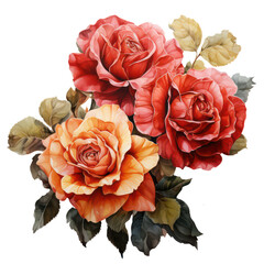 Transparent beautiful decorative rose clipart
