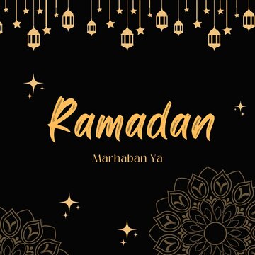 Ramadan .ramadan kareem in arabic calligraphy greetings with islamic moque and decoration, translated "happy ramadan" you can use it for greeting card, calendar, flier and poster - illustration