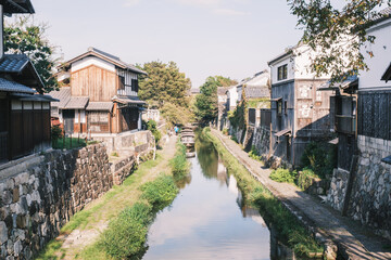 Fototapeta na wymiar A spot frequently used as a filming location for Japanese period dramas【Hachiman-bori Canal】