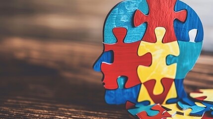 Compelling depiction of adhd with puzzle pieces symbolizing mental health intricacies.