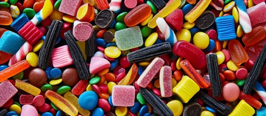 Foto op Aluminium Assorted Colorful Candies in a Pile - A Sweet Delight for Your Senses! © TheWaterMeloonProjec