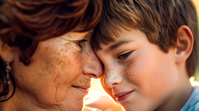 Mother's Day with visually appealing images featuring mothers and sons