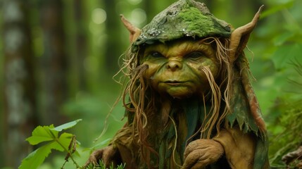 Obraz premium goblin character in the forest illustration.