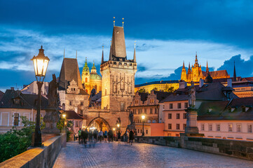 Charles bridge and old town in Prague, Czech Republic
