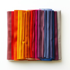 One neatly folded colorful fabric swatch